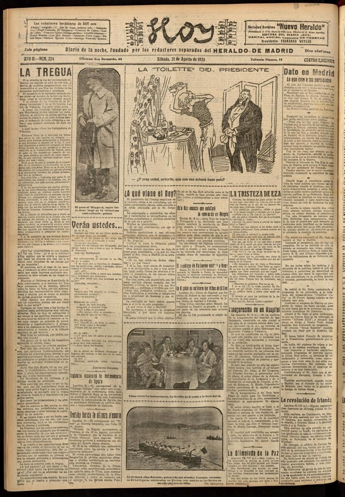 Miniatura de Hoy del 21 de agosto de 1920