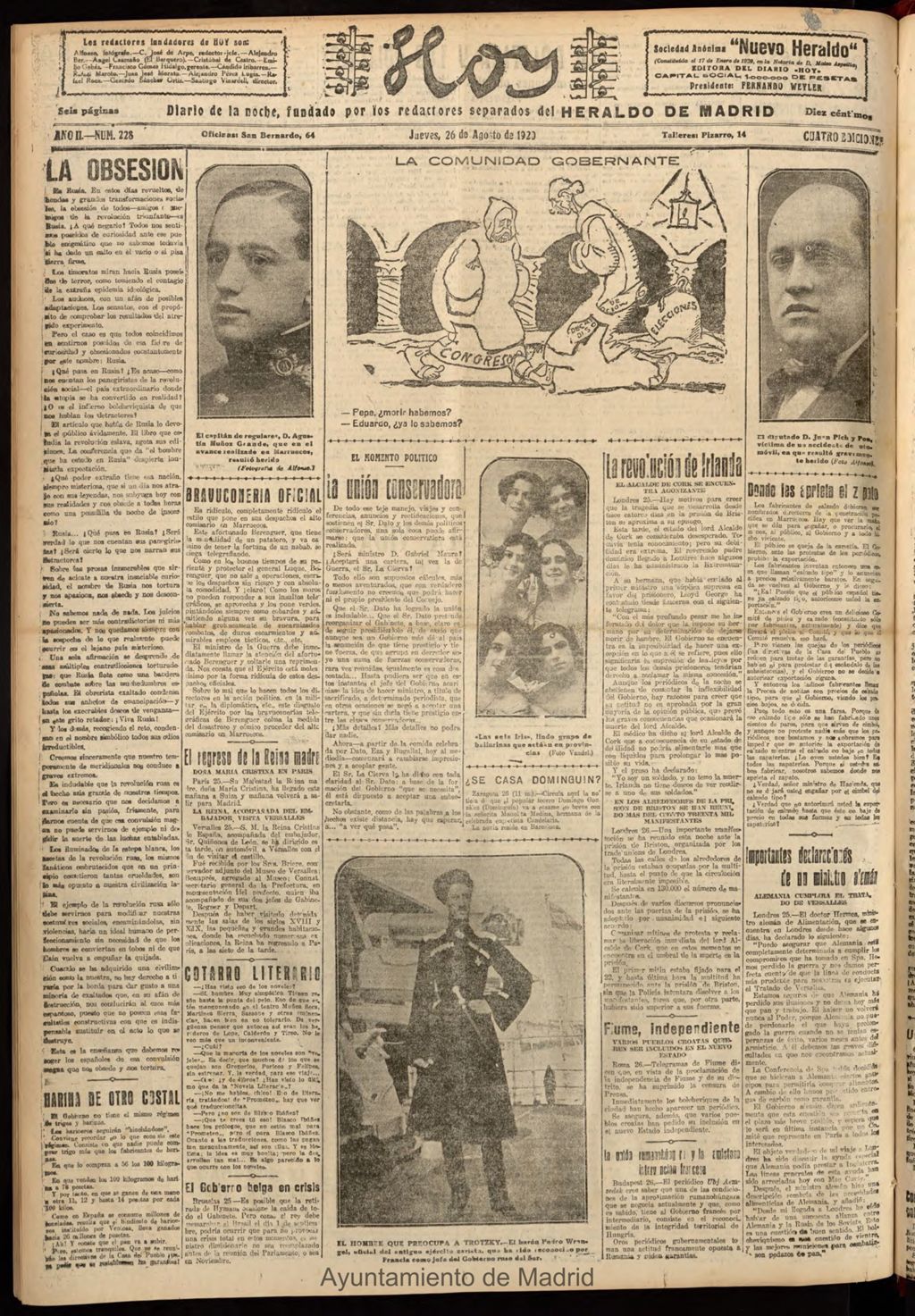 Miniatura de Hoy del 26 de agosto de 1920