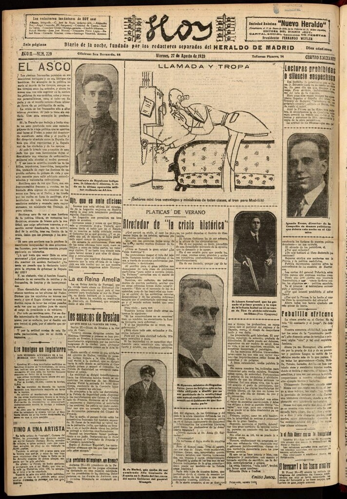 Miniatura de Hoy del 27 de agosto de 1920