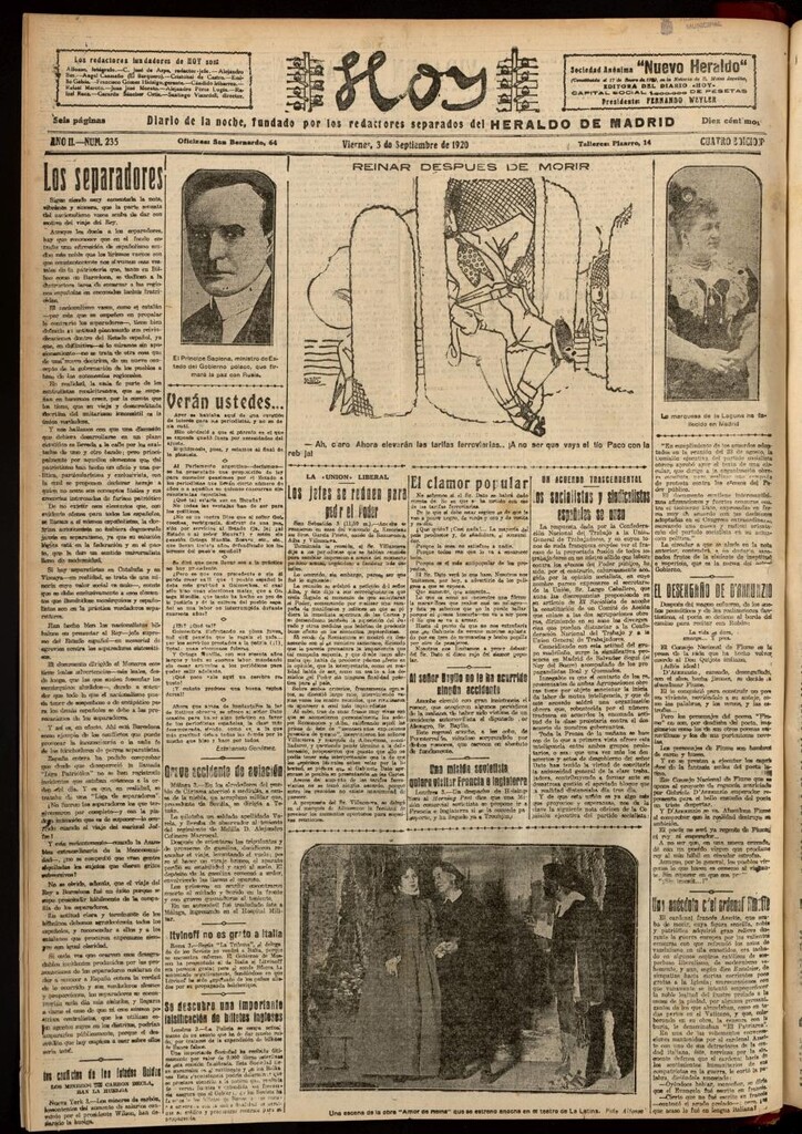 Miniatura de Hoy del 3 de septiembre de 1920