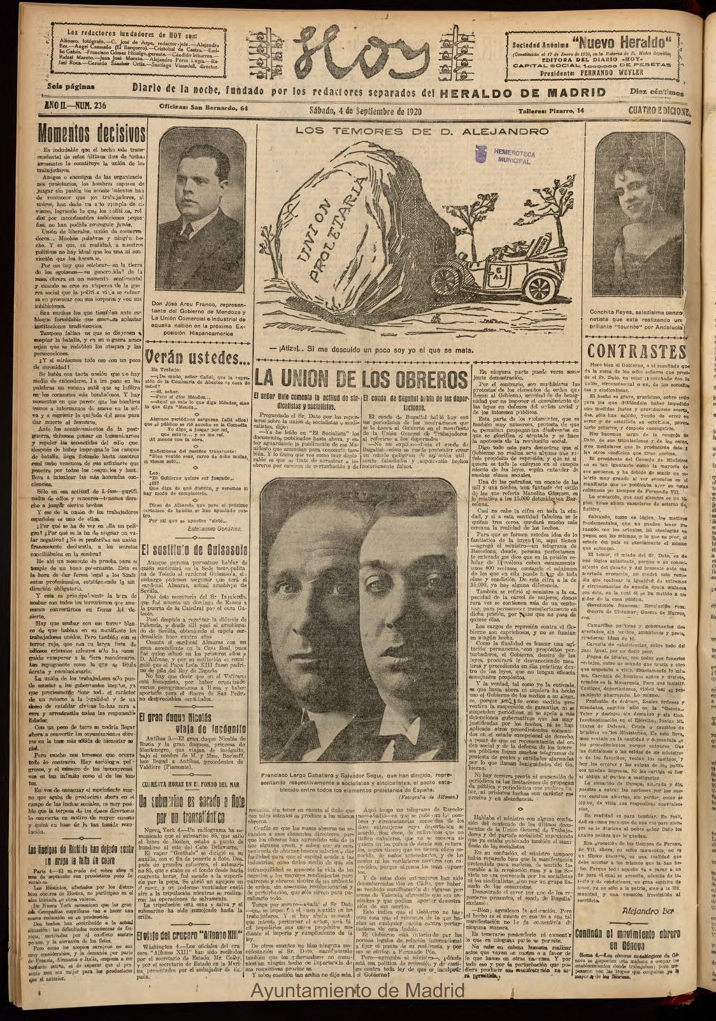 Miniatura de Hoy del 4 de septiembre de 1920