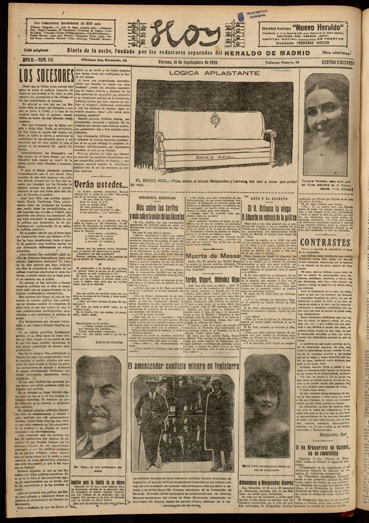 Miniatura de Hoy del 10 de septiembre de 1920