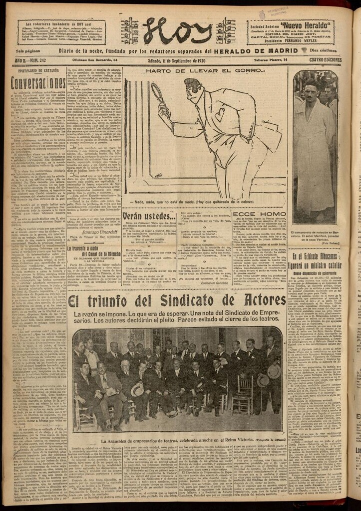 Miniatura de Hoy del 11 de septiembre de 1920