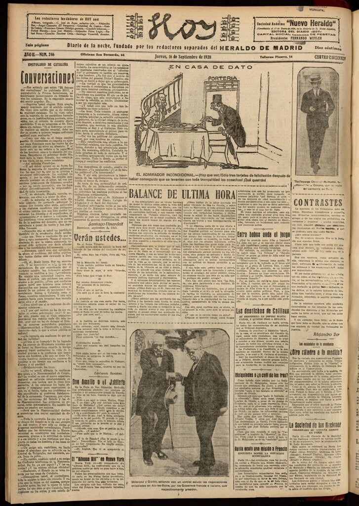 Miniatura de Hoy del 16 de septiembre de 1920