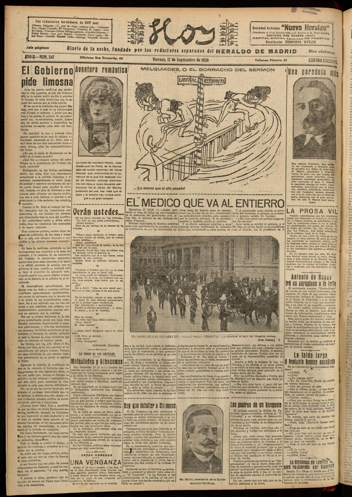 Miniatura de Hoy del 17 de septiembre de 1920