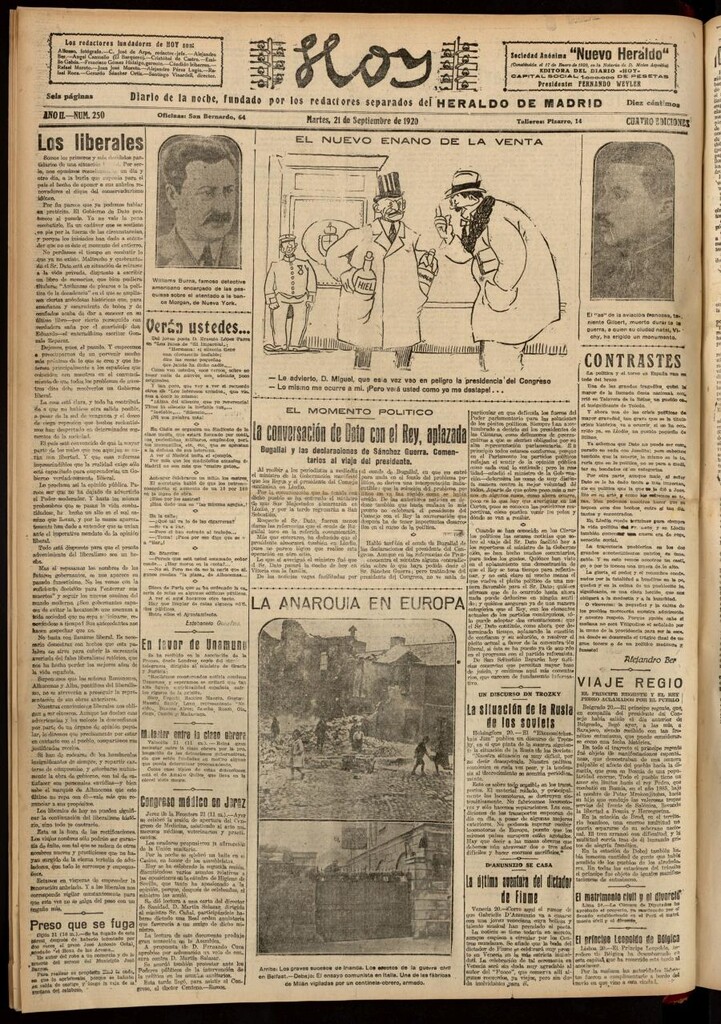 Miniatura de Hoy del 21 de septiembre de 1920