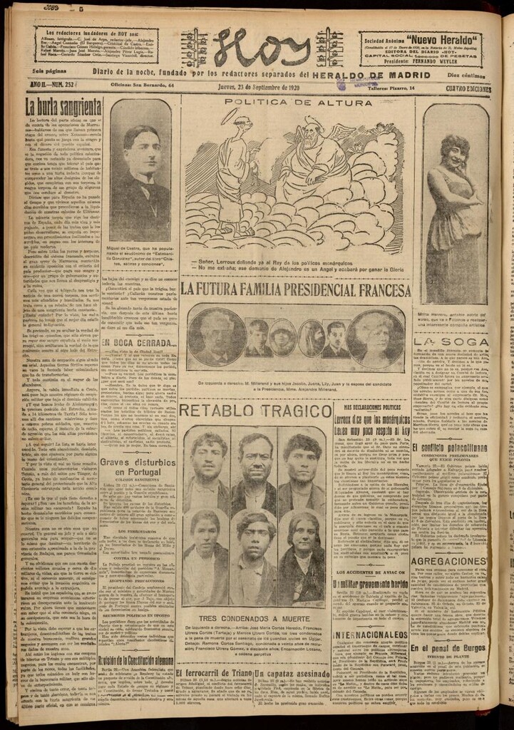 Miniatura de Hoy del 23 de septiembre de 1920