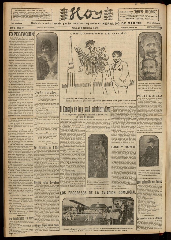 Miniatura de Hoy del 28 de septiembre de 1920