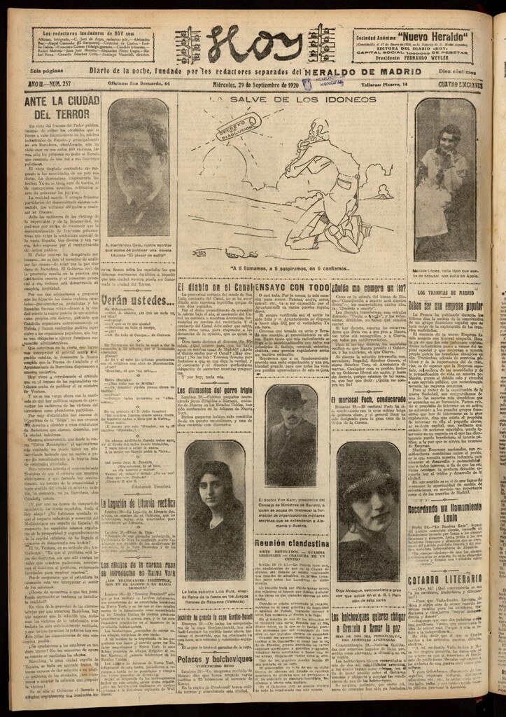 Miniatura de Hoy del 29 de septiembre de 1920