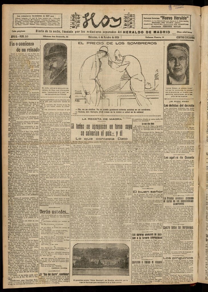 Miniatura de Hoy del 6 de octubre de 1920
