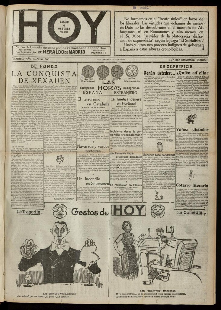 Miniatura de Hoy del 9 de octubre de 1920