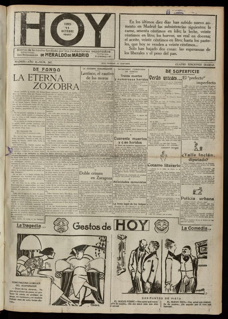 Miniatura de Hoy del 11 de octubre de 1920
