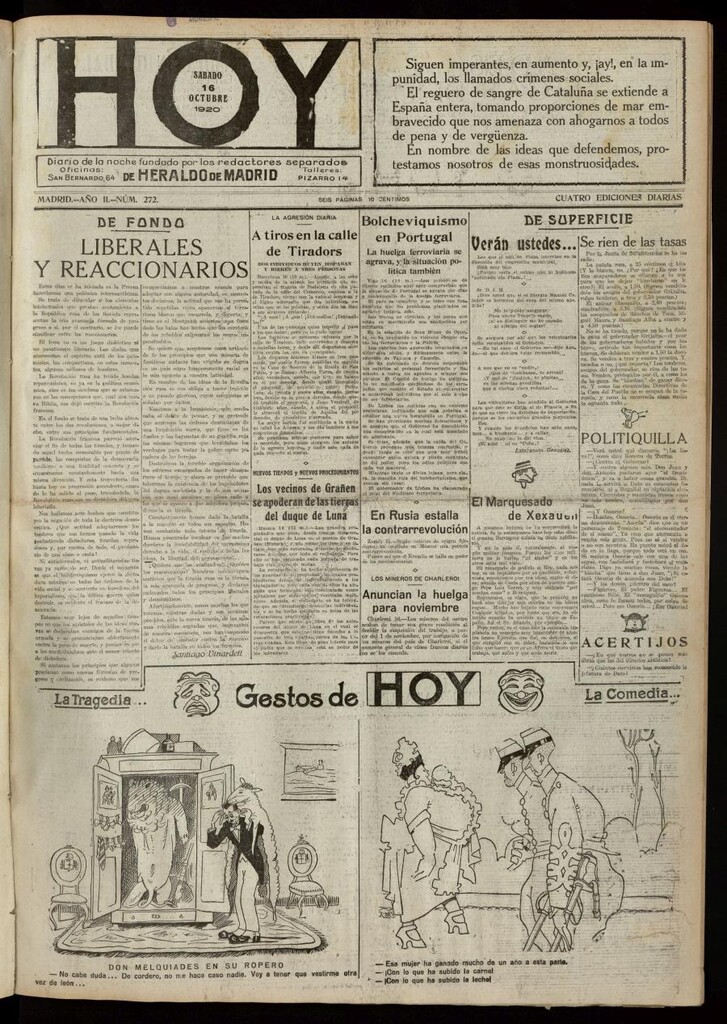 Miniatura de Hoy del 16 de octubre de 1920