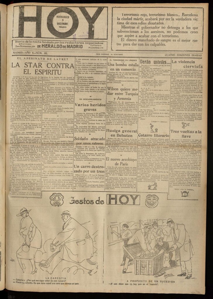 Miniatura de Hoy del 1 de diciembre de 1920