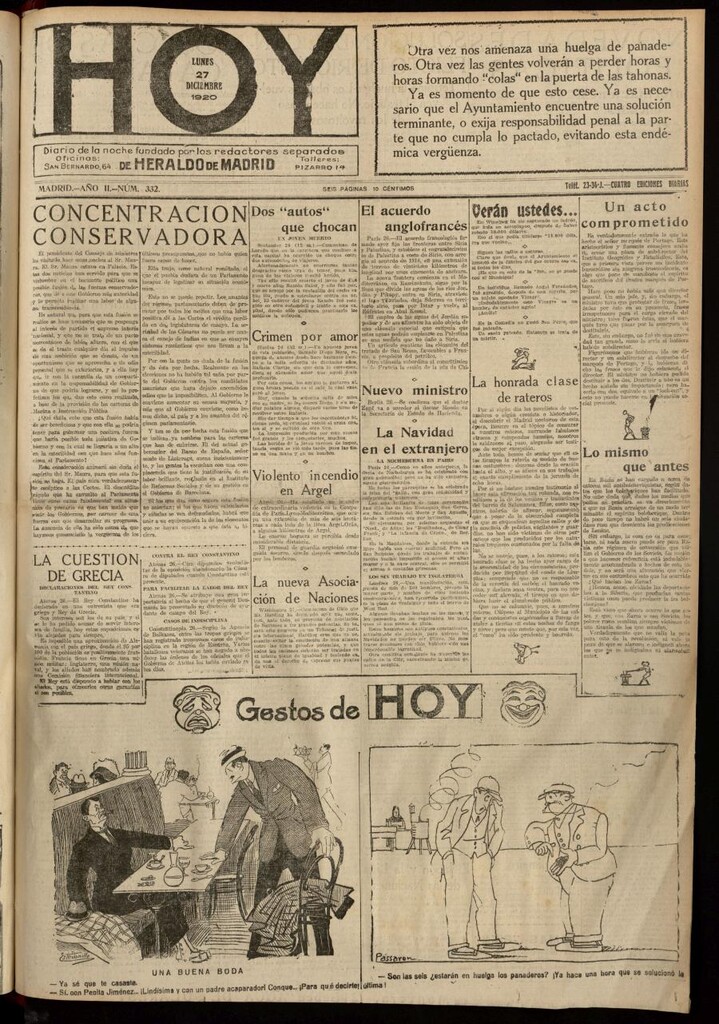 Miniatura de Hoy del 27 de diciembre de 1920
