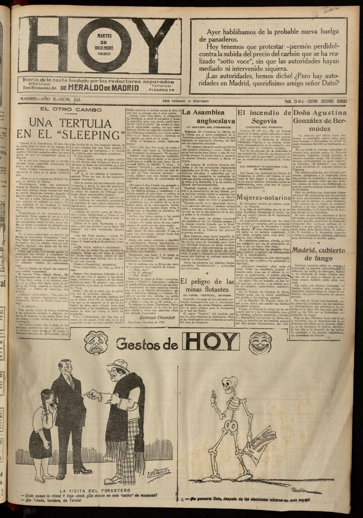 Miniatura de Hoy del 28 de diciembre de 1920