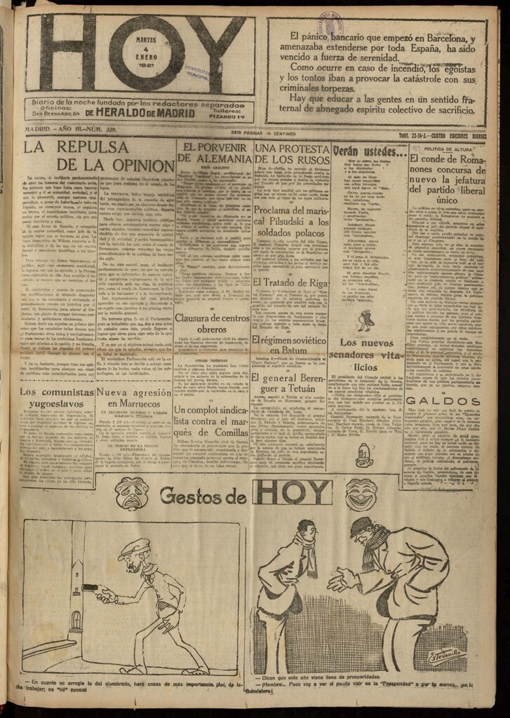 Miniatura de Hoy del 4 de enero de 1921