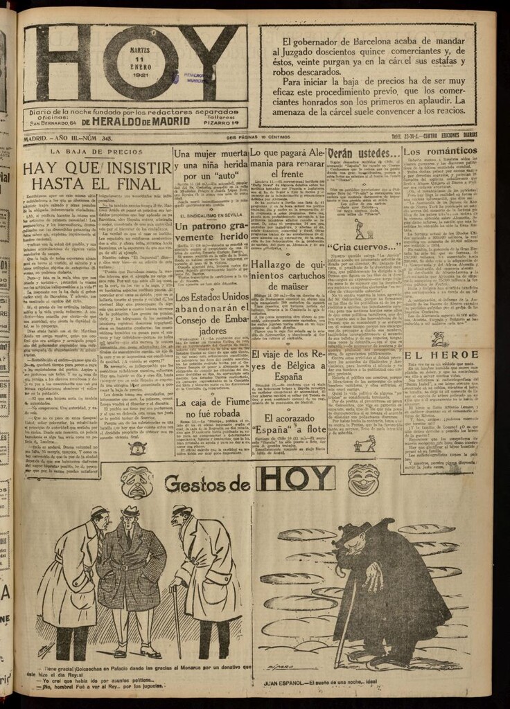 Miniatura de Hoy del 11 de enero de 1921