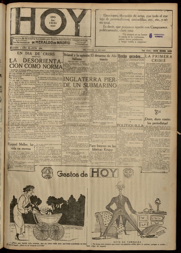 Miniatura de Hoy del 24 de enero de 1921