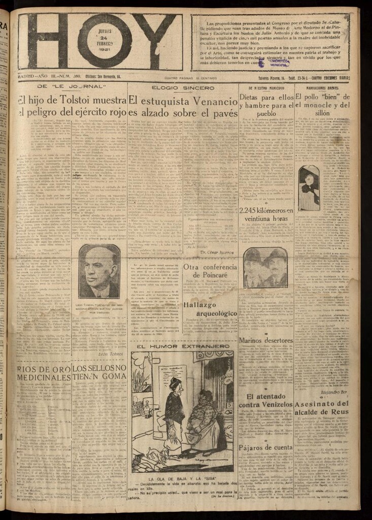 Miniatura de Hoy del 24 de febrero de 1921