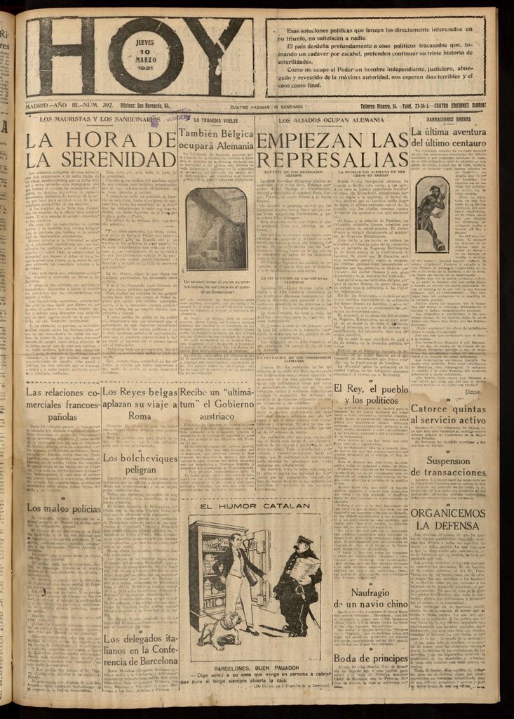 Miniatura de Hoy del 10 de marzo de 1921