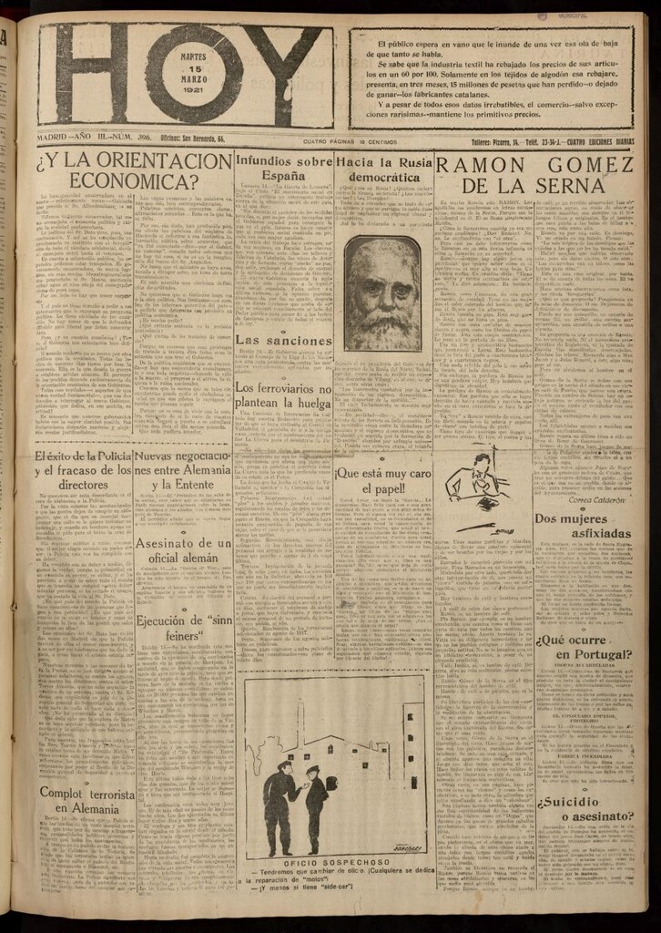 Miniatura de Hoy del 15 de marzo de 1921