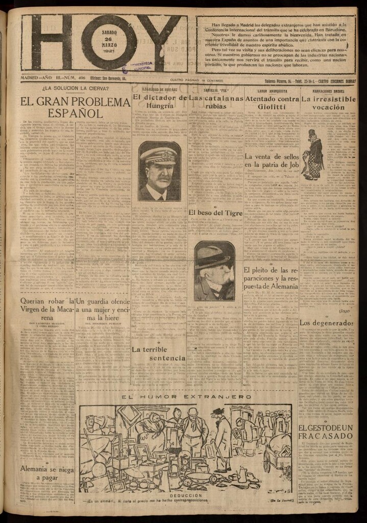 Miniatura de Hoy del 26 de marzo de 1921