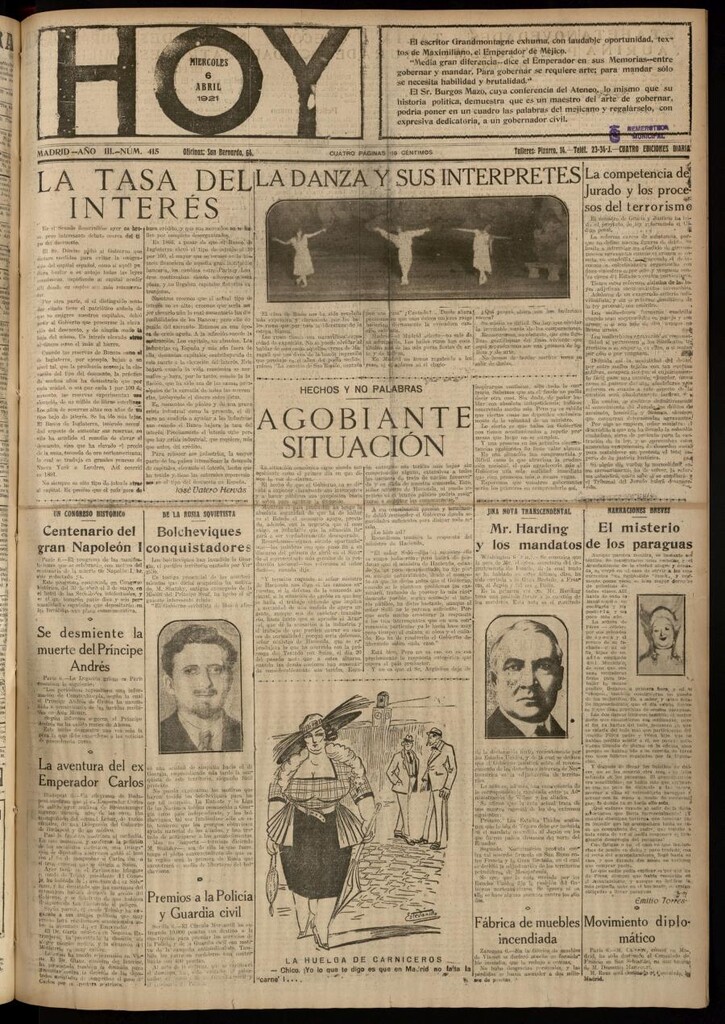 Miniatura de Hoy del 6 de abril de 1921