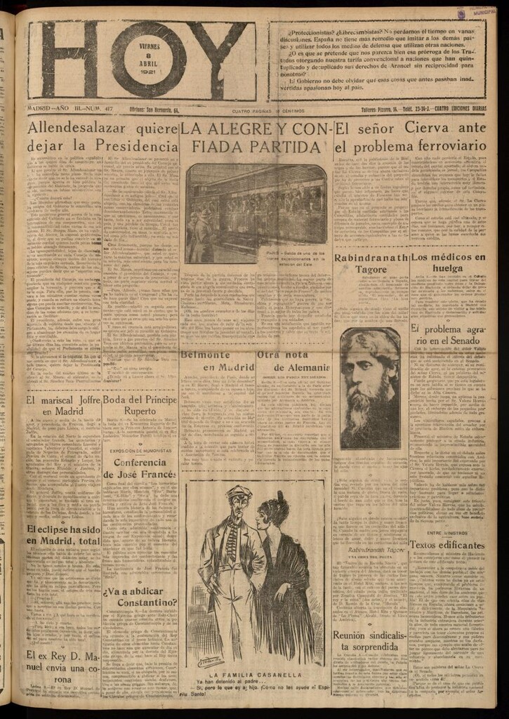 Miniatura de Hoy del 8 de abril de 1921