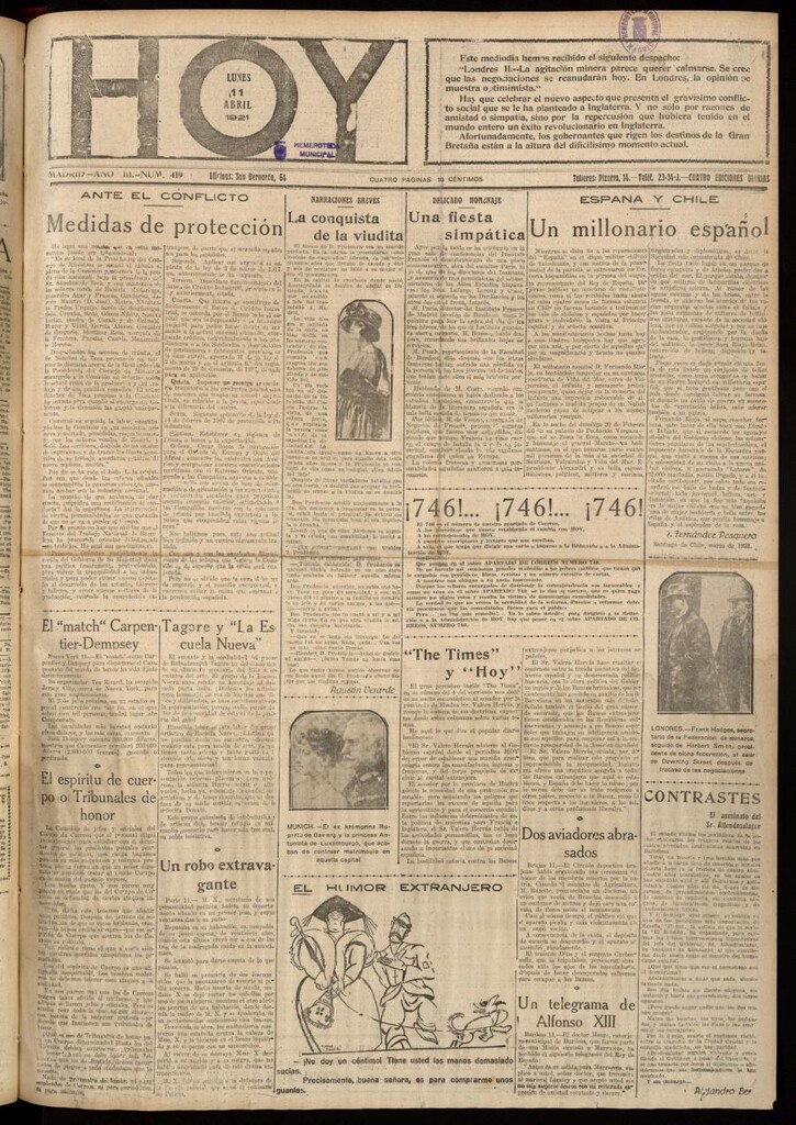 Miniatura de Hoy del 11 de abril de 1921