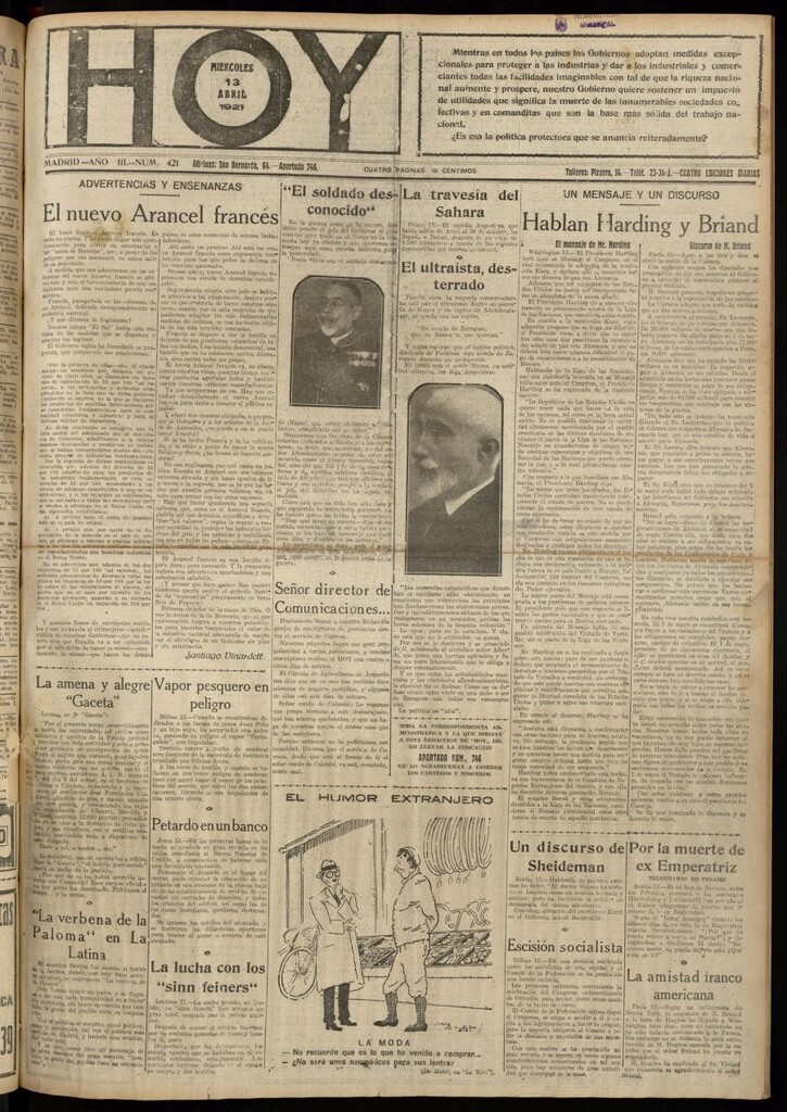 Miniatura de Hoy del 13 de abril de 1921