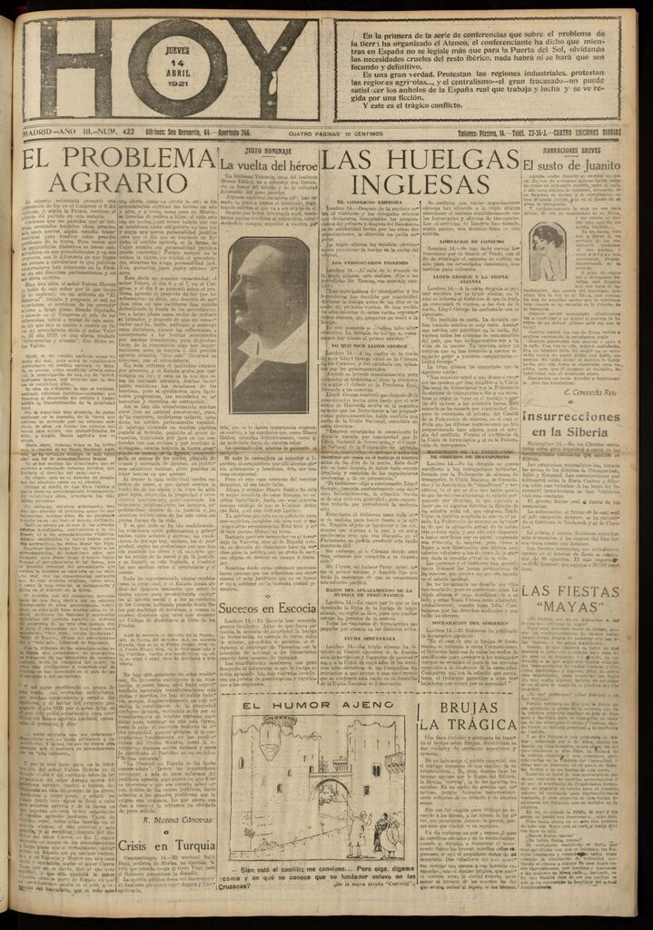 Miniatura de Hoy del 14 de abril de 1921