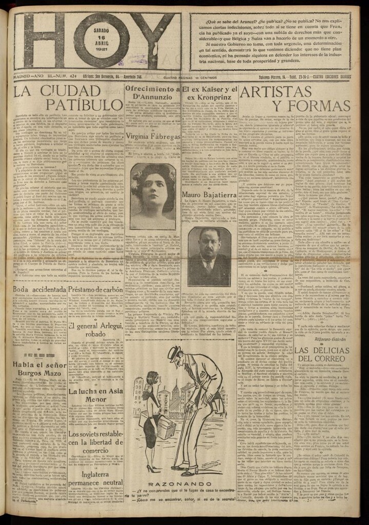 Miniatura de Hoy del 16 de abril de 1921