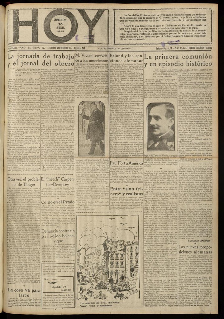 Miniatura de Hoy del 20 de abril de 1921