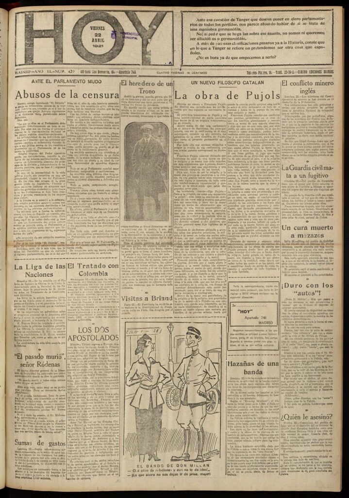 Miniatura de Hoy del 22 de abril de 1921
