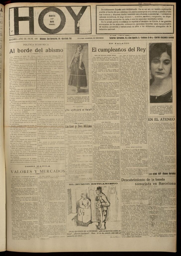 Miniatura de Hoy del 17 de mayo de 1921