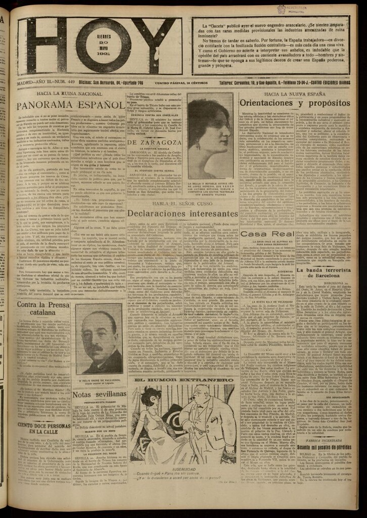 Miniatura de Hoy del 20 de mayo de 1921