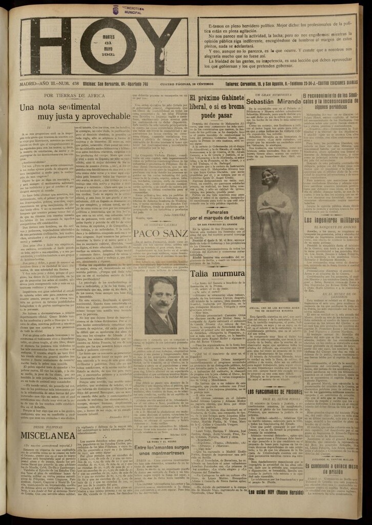 Miniatura de Hoy del 31 de mayo de 1921