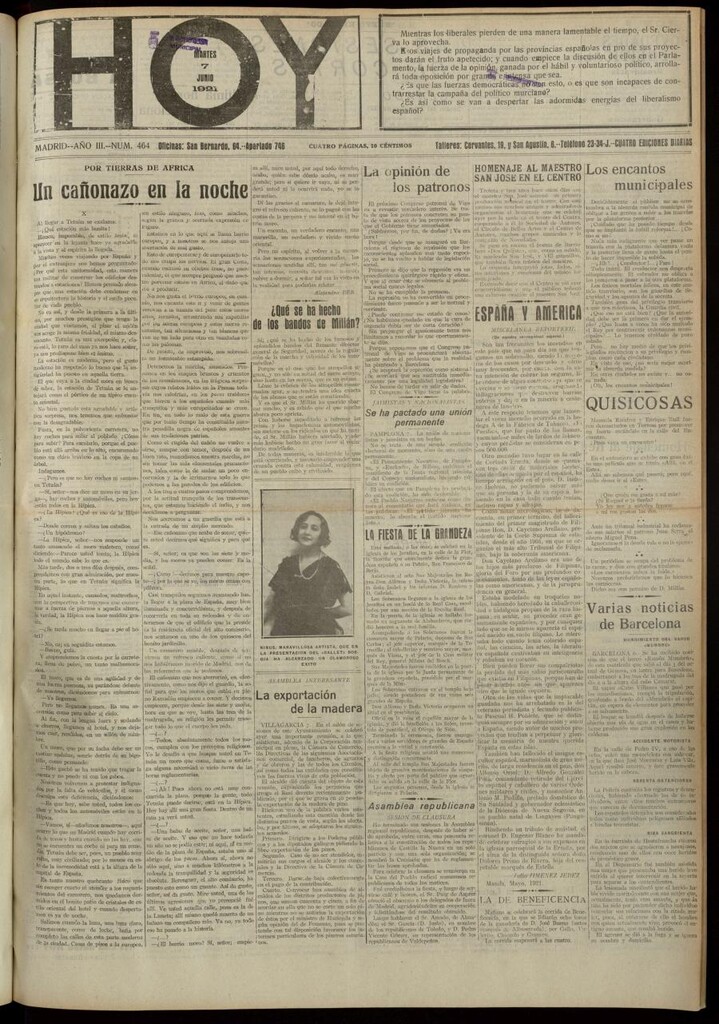 Miniatura de Hoy del 7 de junio de 1921