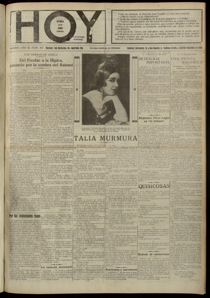 Miniatura de Hoy del 10 de junio de 1921