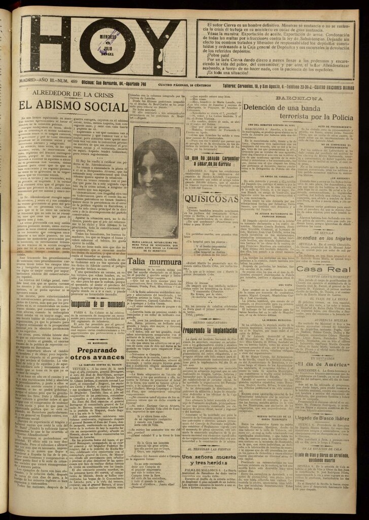 Miniatura de Hoy del 6 de julio de 1921