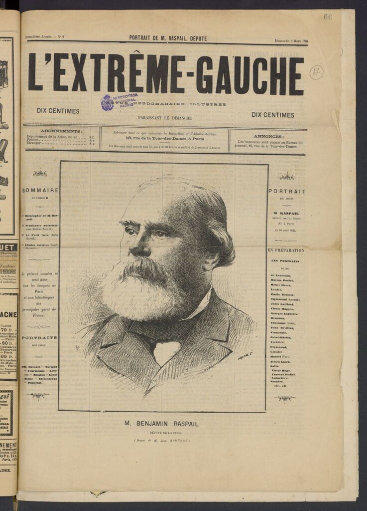 Miniatura de L´Extreme-Gauche: hebdomadaire illustrée del 9 de marzo de 1884