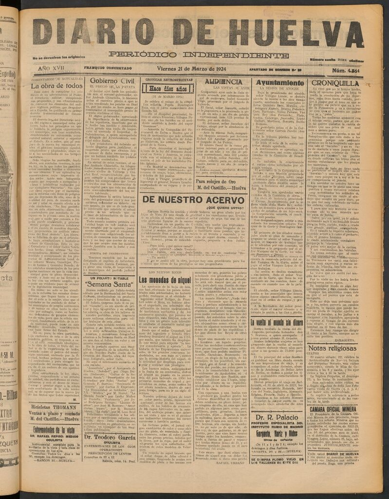 Miniatura de Diario de Huelva : periódico independiente del 21 de marzo de 1924