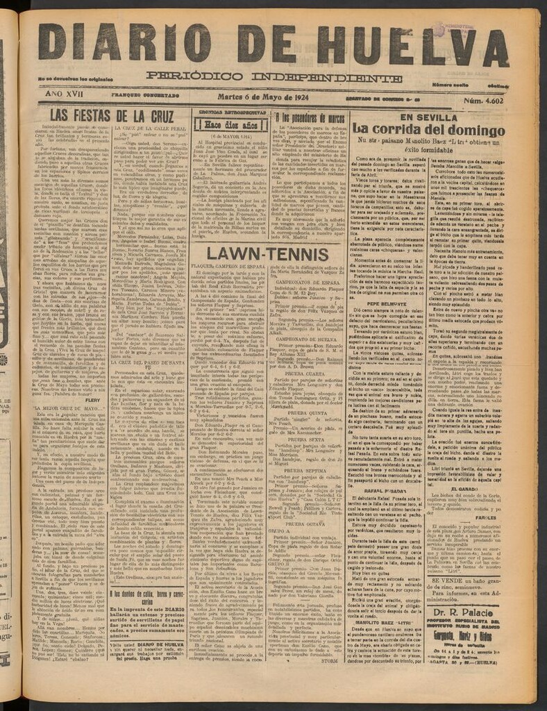 Miniatura de Diario de Huelva : periódico independiente del 6 de mayo de 1924
