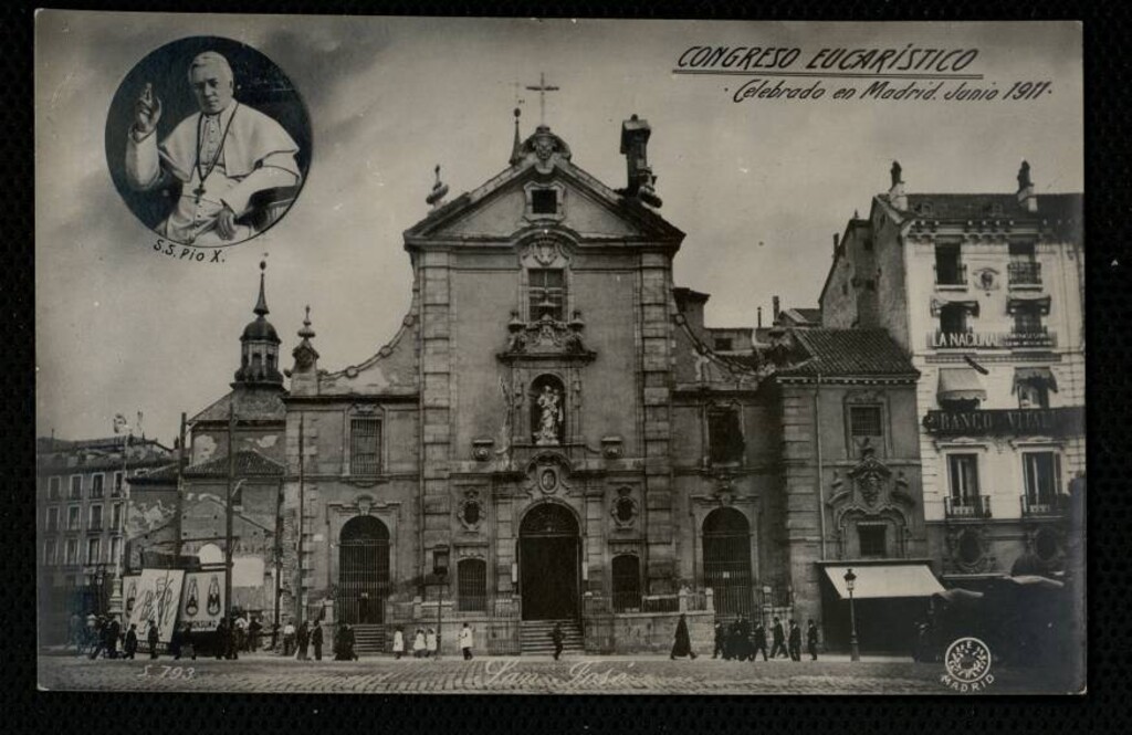 Miniatura de Congreso Eucarístico de 1911. Iglesia de San José con la casa del cura derribada