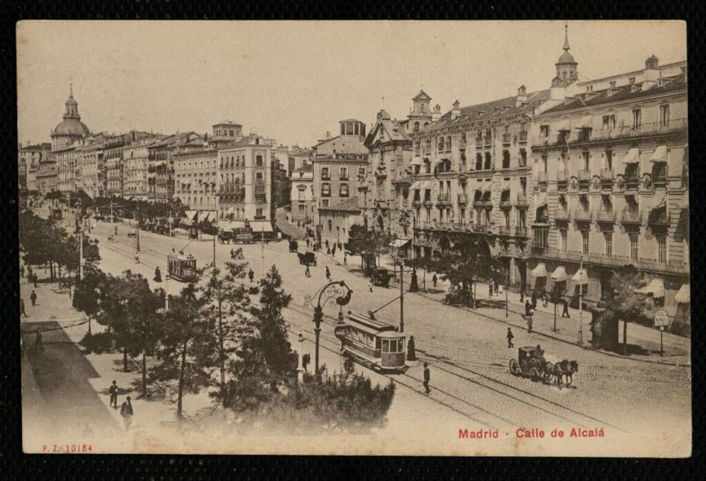 Miniatura de Calle de Alcalá (con la Casa del Ataúd y el palacio de la duquesa de Sevillano en pie)