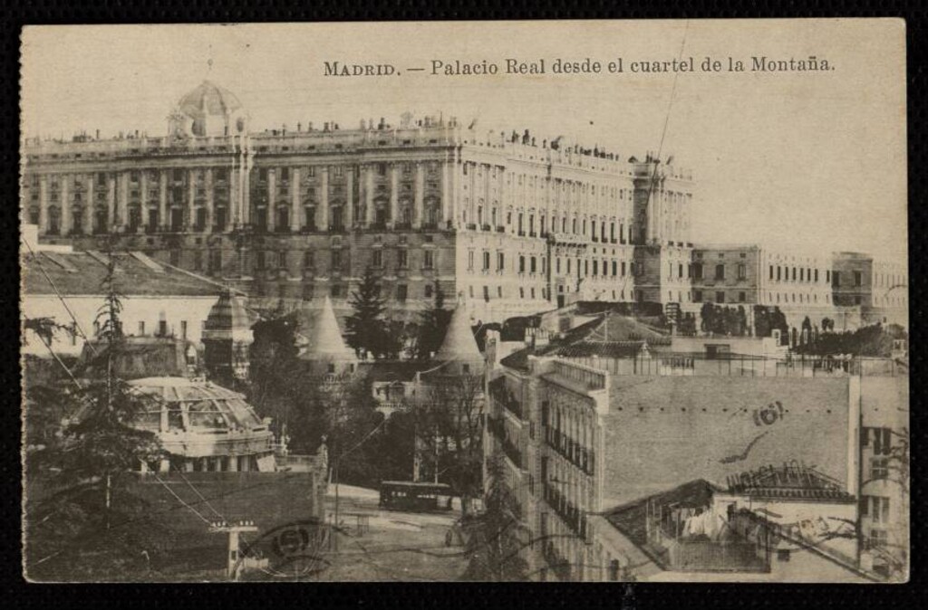 Miniatura de Palacio Real desde el Cuartel de la Montaña