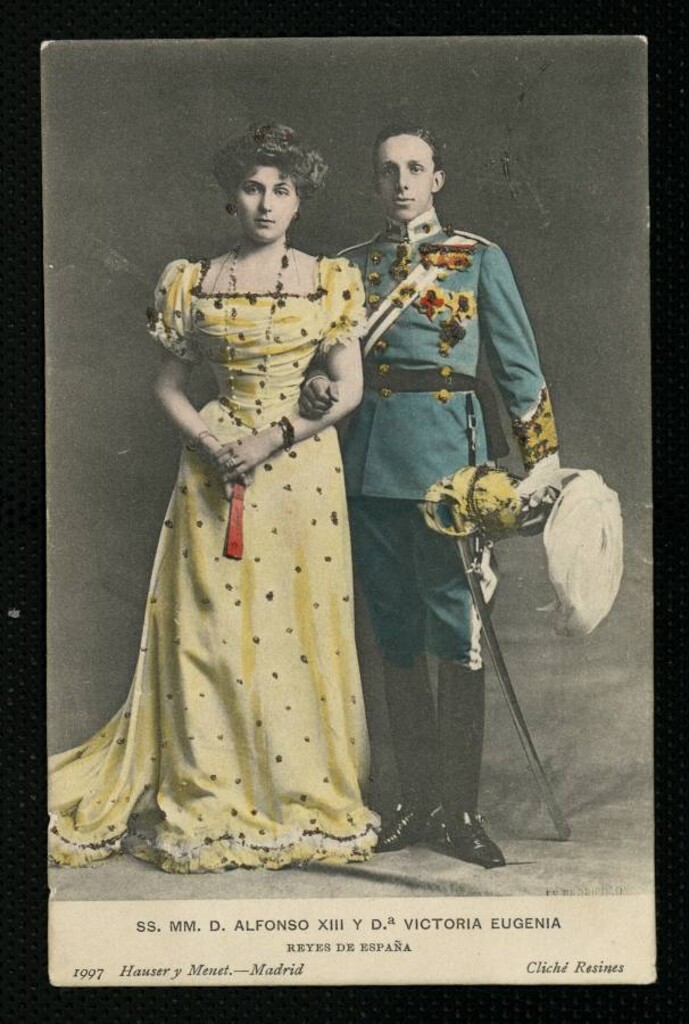 Miniatura de S. S. M. M. D. Alfonso XIII y Dª Victoria Eugenia, Reyes de España
