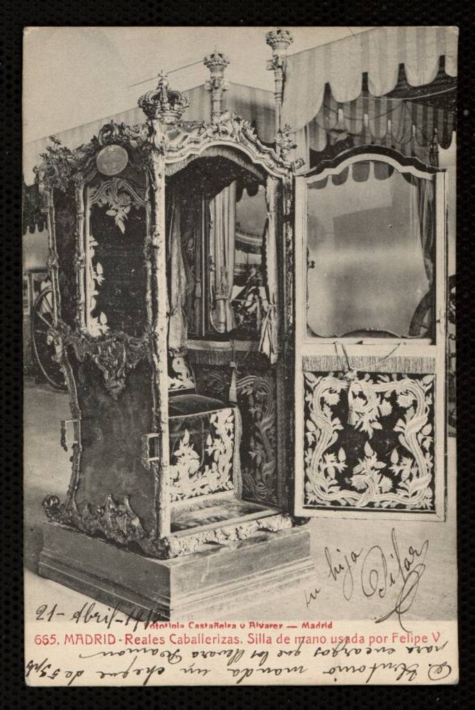 Miniatura de Silla de mano de Felipe V en las Reales Caballerizas