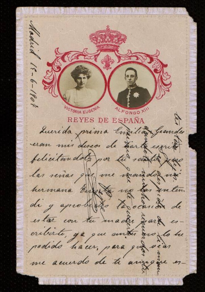 Miniatura de Victoria Eugenia y Alfonso XIII, reyes de España